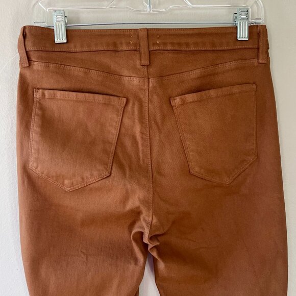 L'AGENCE Sz 30 Micro Boot Stretch Leather Look Coated Denim Skinny Jeans Pants - Picture 7 of 10